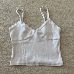 White Ribbed Women's Top